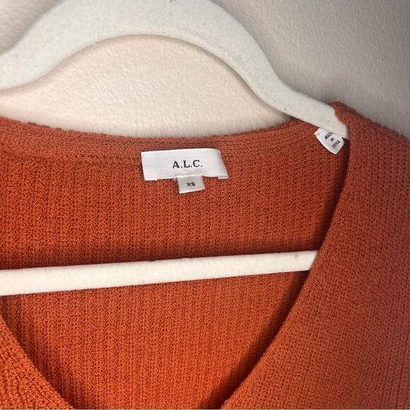 A.L.C. Kimby Ribbed Knit Sweater In Burnt Terracotta - Picture 9 of 11